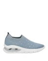 Callaghan Woman Sneakers Light Blue Size 6 Soft Leather, Textile Fibers In Blue