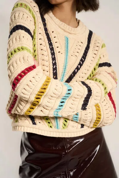 Callahan Kasey Crewneck Sweater In Cream Multi In Neutral