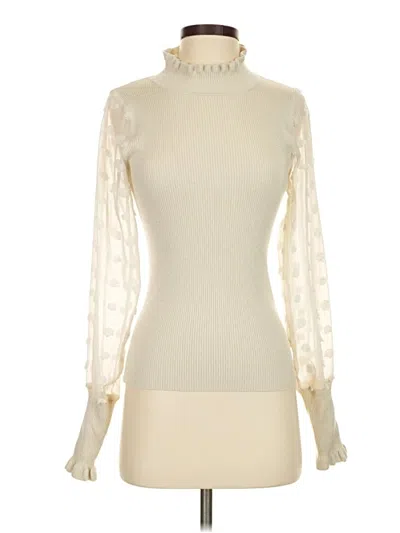 Pre-owned Callahan Long Sleeve Turtleneck In Ivory
