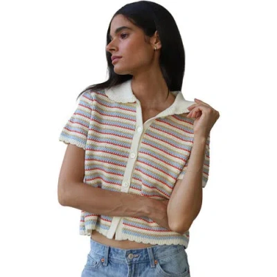 Callahan Mai Crochet Polo In Multi