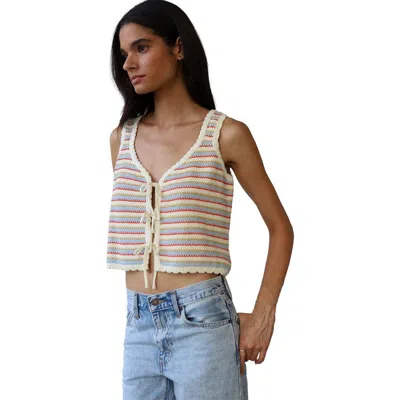 Callahan Mai Crochet Tie Tank Top In Multi