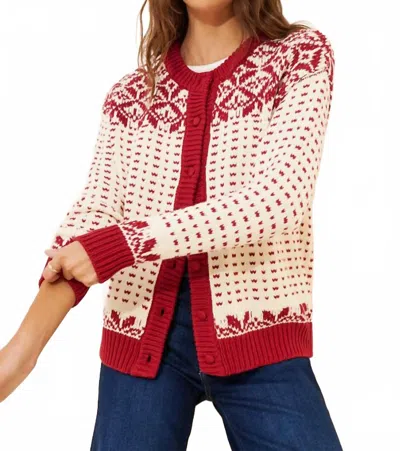Callahan Oversized Maeve Cardigan In Red