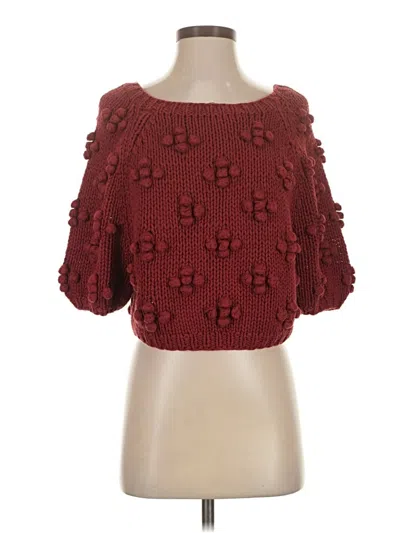 Pre-owned Callahan Pullover Sweater In Burgundy