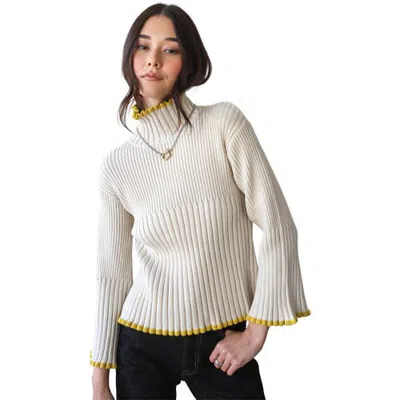 Callahan Rue Rib Turtleneck Sweater In White