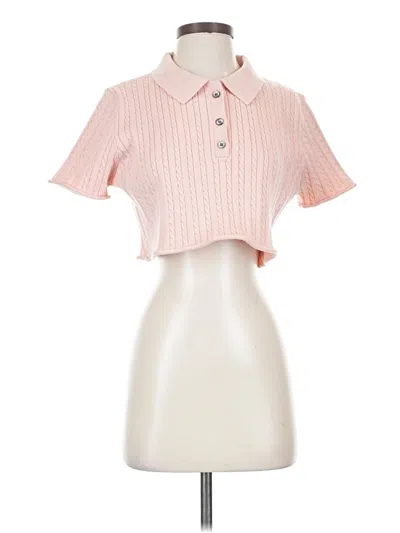 Pre-owned Callahan Short Sleeve Blouse In Pink