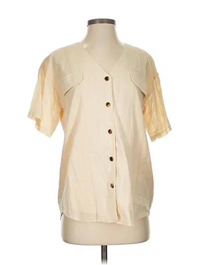 Pre-owned Callahan Short Sleeve Blouse In White