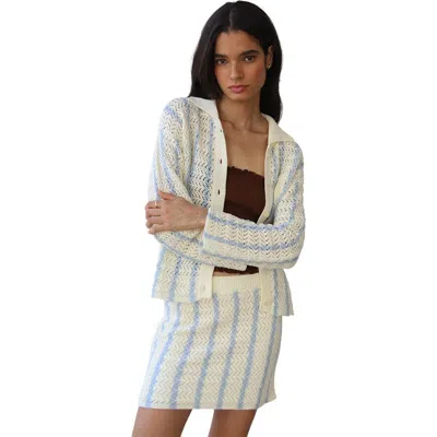 Callahan Sienna Crochet Button Down Top In White