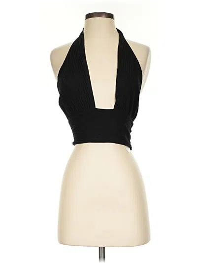 Pre-owned Callahan Tank Top Black Halter Neckline Tops