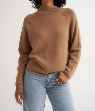 Callahan The Mock Neck Top In Camel In Brown