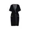 Callaite Women's Black Cashmere Pancho Cardigan - Navy In Black
