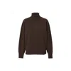Callaite Women's Brown / Grey / Neutrals Cashmere Blend Whole Garment Turtleneck Sweater-brown In Brown/grey