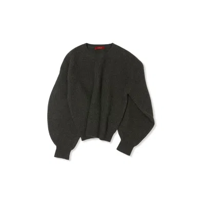 Callaite Women's Green Cashmere Pure Cashmere Angelina Pullover - Dark Army In Black