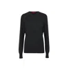 Callaite Women's Grey Crew-neck Ribbed Cashmere Sweater-charcoal In Grey