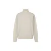 Callaite Women's Neutrals Cashmere-blend Whole Garment Turtleneck Sweater-ivory In White