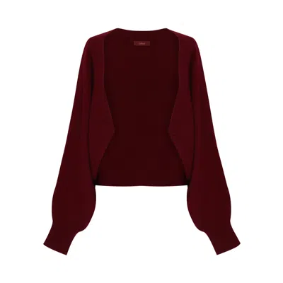 Callaite Women's Red  Pure Cashmere Cecilia Icon Bolero -bordeaux