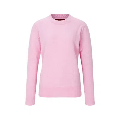 Callaite Women's Red Cashmere Round Neck Knit Top - Pink