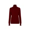 Callaite Women's Red Cashmere Turtleneck Sweater - Wine In Red