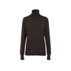 Callaite Women's Roll-neck  Ribbed Cashmere Sweater-brown In Brown