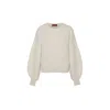 Callaite Women's White Cashmere Pure Cashmere Angelina Pullover - Ivory In White