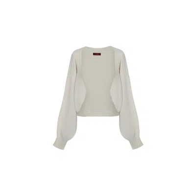 Callaite Women's White Pure Cashmere Cecilia Ca Icon Bolero - Ivory