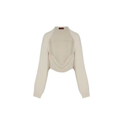 Callaite Women's White Pure Cashmere Choou Icon Shrug - Ivory