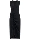 Callas Milano Agnes Sleeveless Ruched Midi Dress In 黑色