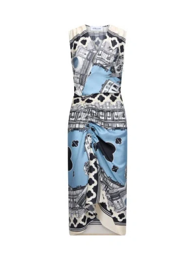 Callas Milano Agnes Sleeveless Draped Dress In Multi