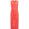 Callas Milano Agnes V-neck Gathered Wrap Sleeveless Dress
