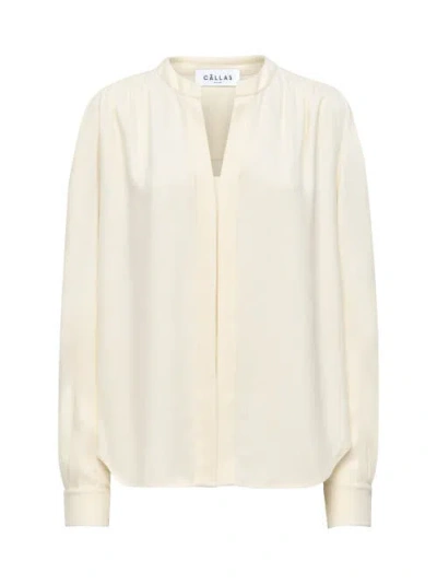 Callas Milano Athena Relaxed Fit Athena Long Sleeve Shirt In White