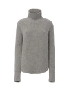 Callas Milano Barrie Long Sleeve Turtleneck Ribbed Sweater In Gray