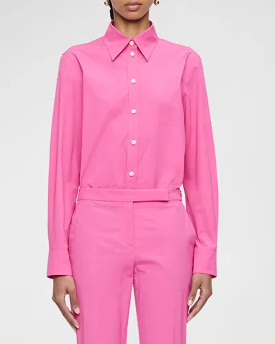 Callas Milano Brooks Button-down Stretch Cotton Shirt In Pink