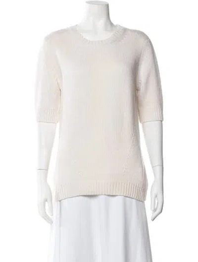 Pre-owned Callas Milano Cashmere Crew Neck Sweater W/ Tags In White