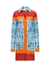 Callas Milano Charisse Shell-print Cotton Shift Shirtdress In Multi