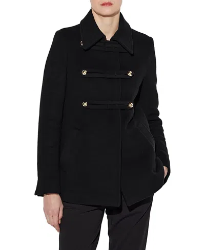 Callas Milano Clara Double-face Virgin Wool Peacoat In Black