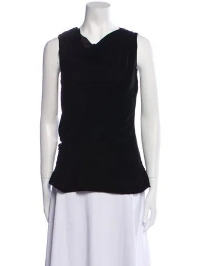 Pre-owned Callas Milano Cowl Neck Sleeveless Top W/ Tags In Black