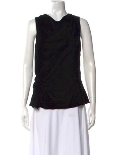 Pre-owned Callas Milano Crew Neck Sleeveless Top In Black