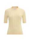 Callas Milano Deeda Crewneck Rib Sweater Yellow In Neutral