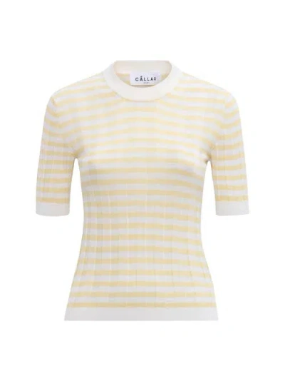 Callas Milano Deeda Crewneck Stripes Sweater Yellow