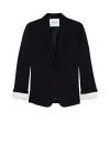 Callas Milano Denis Oversized Blazer With Contrast Cuff Sleeve In Black