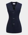 Callas Milano Duke Tailored Button-down Vest In Navy