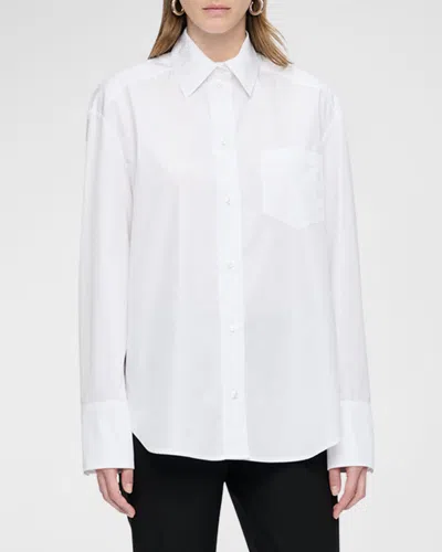 Callas Milano Edie Pleated Cotton Shirt In White