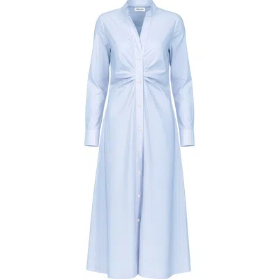 Callas Milano Genny Long Sleeve Shirt Dress In Blue
