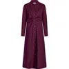Callas Milano Genny Longsleeve Shirtdress In Purple