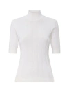 Callas Milano Jordyn Short Sleeve Mockneck Sweater In White