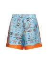 Callas Milano Juvia Seashell-print Silk Shorts In Blue