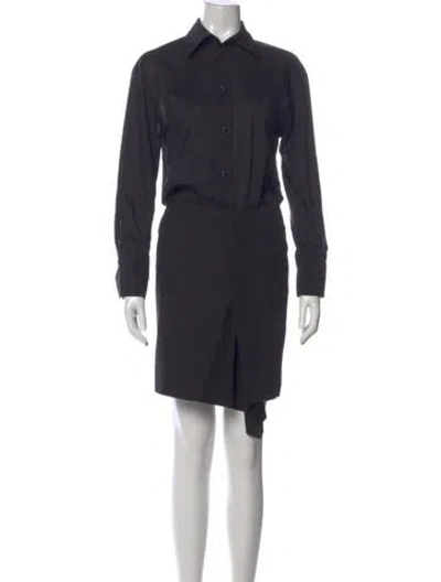 Pre-owned Callas Milano Knee-length Dress In Gray