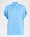 Callas Milano Lecce Cap-sleeve Shirt In Blue