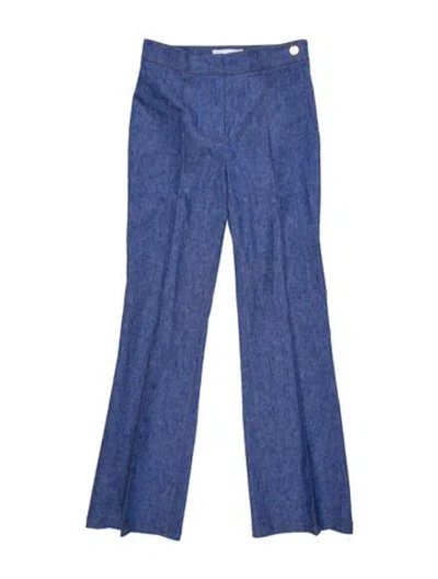 Pre-owned Callas Milano Linen Wide Leg Pants In Blue