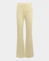Callas Milano Lola Cropped Pintuck Flare-leg Pants In Yellow