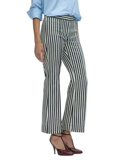 CALLAS MILANO LOLA TROUSER IN STRIPED NATURAL/MIDNIGHT